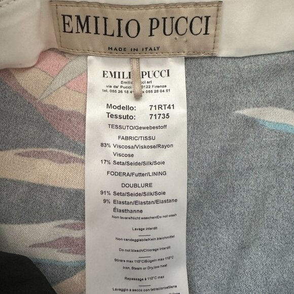 EMILIO PUCCI Silk Blend Tropic Pants Size US 4 - Picture 8 of 13